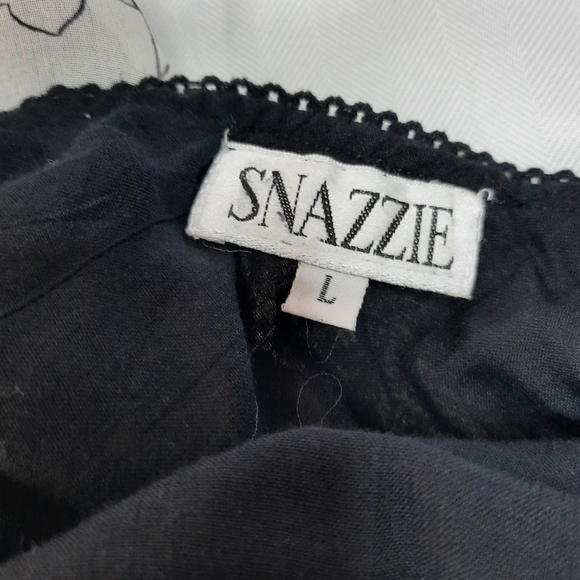 Large Snazzie Sheer asymmetrical black & white floral beaded Maxi skirt - Picture 7 of 15